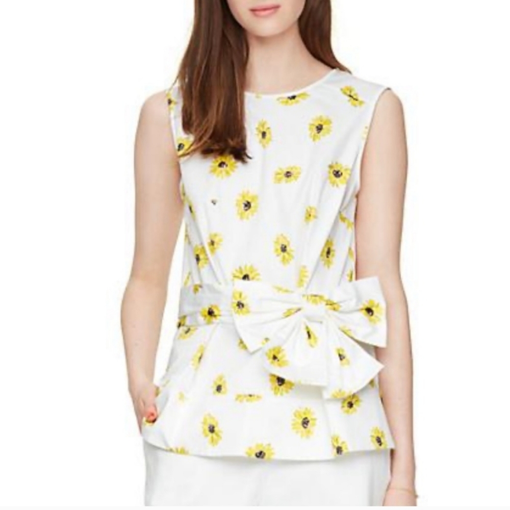 Kate Spade daisy dot bow peplum top